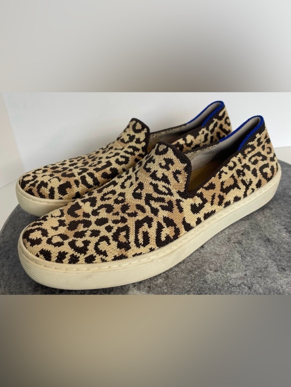 Rothys Leopard Print Slip On Shoes Sneakers Loafers 8